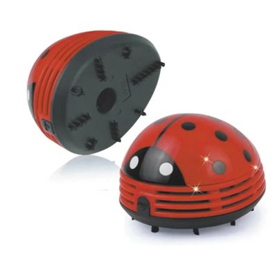 JDKHXPCL Mini Vacuum Table Vacuum Cleaner Ladybug Dust Cleaner Desktop Coffee Dust Collector for Home Office Desktop Cleaning(Red)