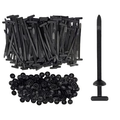 100 Pcs Nylon Universal Cable Tie Buckle With Pin & Button Design - New Multifunctional Nylon Zip Ties Plastic Cable Ties Tool Fasteners Car Body UV Resistant Zipties for Car Daily Repair