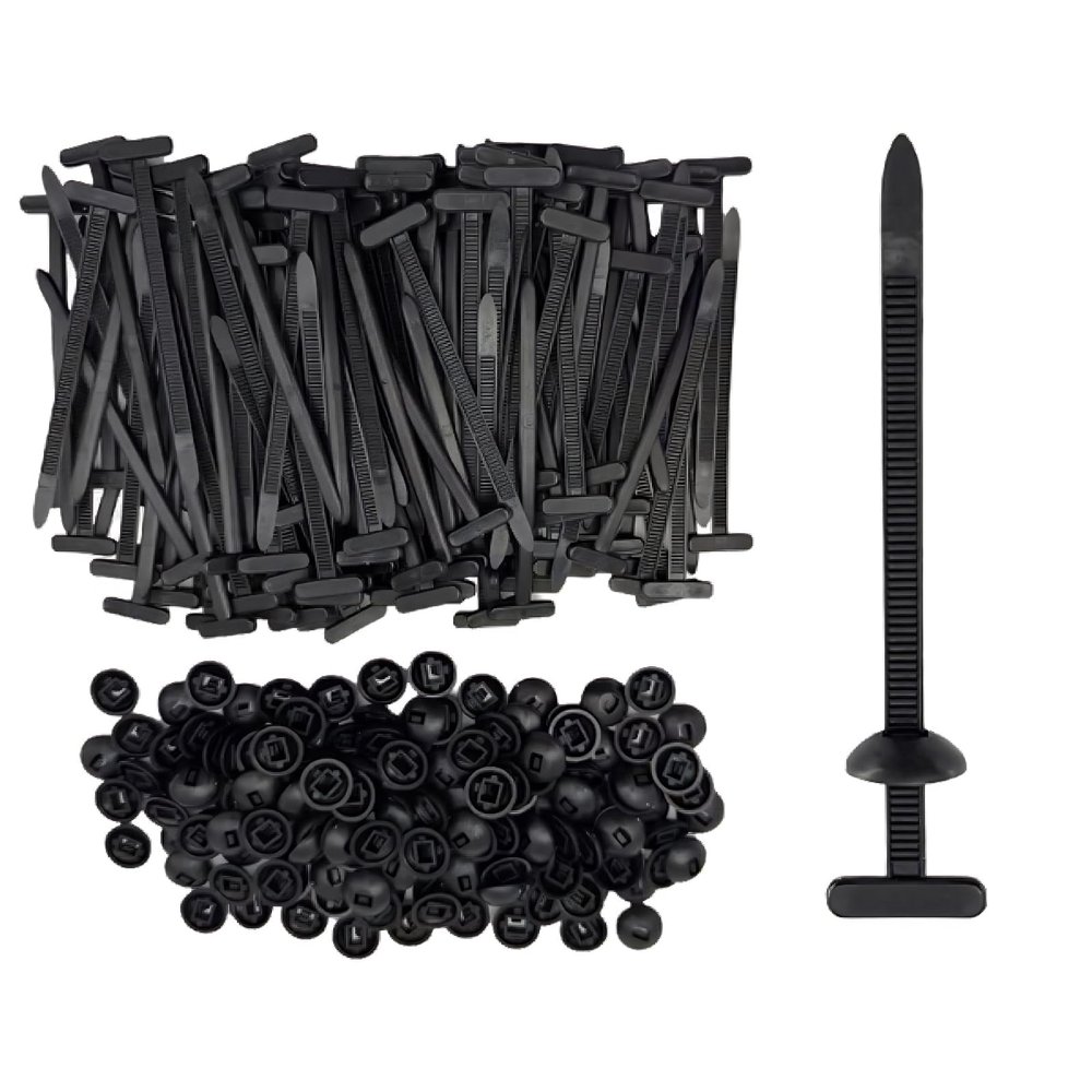 100 Pcs Nylon Universal Cable Tie Buckle With Pin & Button Design - New Multifunctional Nylon Zip Ties Plastic Cable Ties Tool Fasteners Car Body UV Resistant Zipties for Car Daily Repair