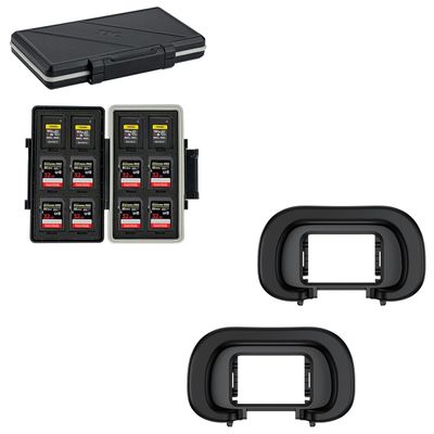 2 Pack Sony A7RV A7IV A7S III A9III A1 II A1 Eyecup + CFexpress Type A SD Card Case