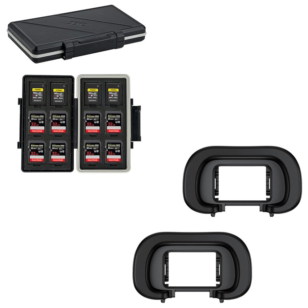 2 Pack Sony A7RV A7IV A7S III A9III A1 II A1 Eyecup + CFexpress Type A SD Card Case