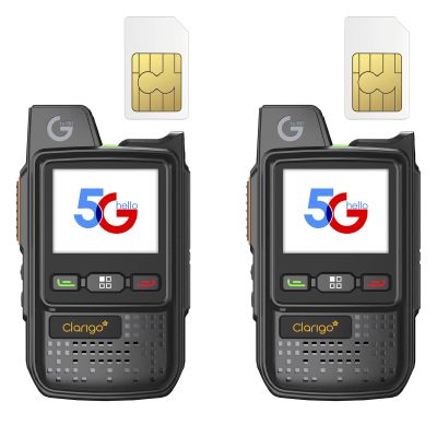 CLARIGO C 2 Pack Global Walkie Talkies with Lifetime Use SIM Card Nationwide LTE POC Two Way Radios Long Range Dual SIM Cellular Network Radio 6800mAh 3000 Miles (V1-280)