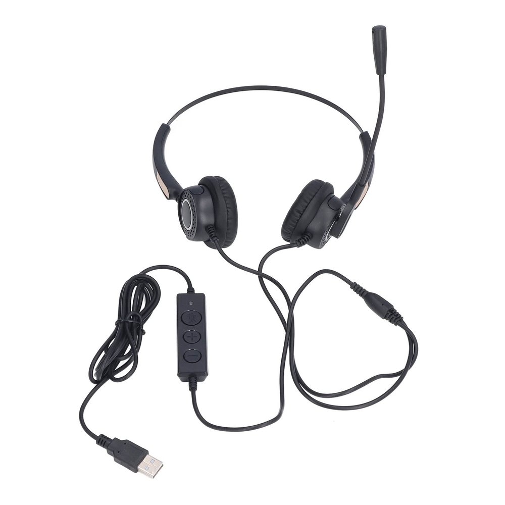 Spryflower Wired Telephone Headset with Noise Reduction, Ergonomic Design, Adjustable Volume Control, USB Computer Headset Ideal for Online Classes and Business Calls