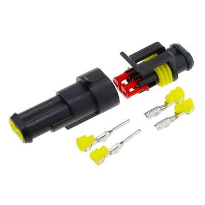 QPALCOY 2-5sets Kit 2 Pin 1/2/3/4/5/6 Pins Way AMP Electrical Wire Connector Plug for Car Waterproof Connector(2PIN,5Set)