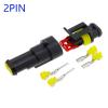 QPALCOY 2-5sets Kit 2 Pin 1/2/3/4/5/6 Pins Way AMP Electrical Wire Connector Plug for Car Waterproof Connector(2PIN,5Set) view 2
