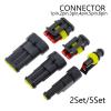 QPALCOY 2-5sets Kit 2 Pin 1/2/3/4/5/6 Pins Way AMP Electrical Wire Connector Plug for Car Waterproof Connector(2PIN,5Set) view 3