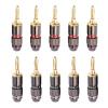 10PCS 24K Gold-Plated Banana Plugs 4MM Banana Connector with Screw Lock for Audio Jack Speaker Plugs Gun Metal(10 Red) view 1