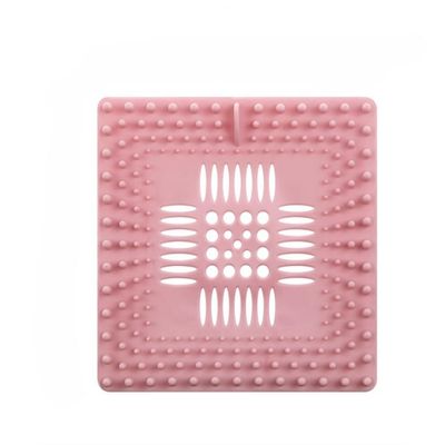 QLANDPCG 3pcs Sink, Sewer Filter Screen, Bathroom Floor Drain, Water Tank, Anti Clogging Hair Filter(Square Pink, 3 Pieces)