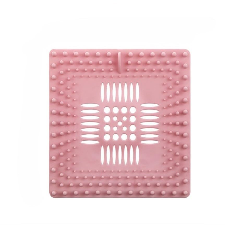 QLANDPCG 3pcs Sink, Sewer Filter Screen, Bathroom Floor Drain, Water Tank, Anti Clogging Hair Filter(Square Pink, 3 Pieces)