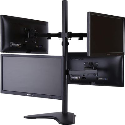 4 Monitor Mount,12 to 27 Inch LED LCD Computer Monitor Heavy Duty Freestanding Mount,with Full Articulation VESA Mount TV Mount TV Stand