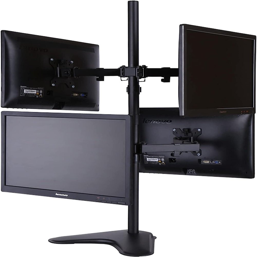 4 Monitor Mount,12 to 27 Inch LED LCD Computer Monitor Heavy Duty Freestanding Mount,with Full Articulation VESA Mount TV Mount TV Stand