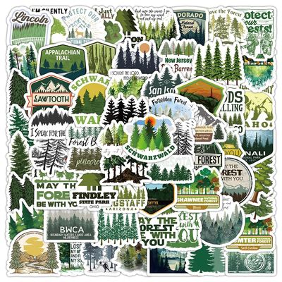 100 Pcs Forest Stickers Adventure Aesthetic Outdoor Sticker Nature and Tree Vinyl Waterproof Stickrs for Water Bottles Laptops Bike Car Motorcycle Skateboard