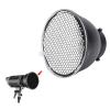 Denash 7" Bowens Mount Reflector Diffuser, Silver Softbox with 60 Grid for Studio Strobe Flash, Aluminum Alloy Light Modifier view 1
