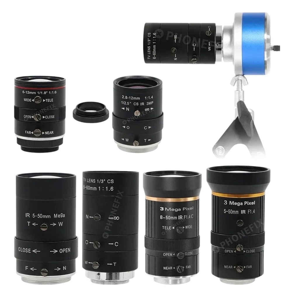 5-50Mm F1.6 Hd CCTV Lens Surveillance Lens 3Mp Aperture F1.4 1/2.7" Image Format Cs C Mount Lens Industrial Microscope Camera
