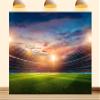 10X10ft Fabric Green Grass Football Field Backdrop American Football Stadium Under Night Lights Background for Sport Themed Birthday Party Wall Decorations view 1