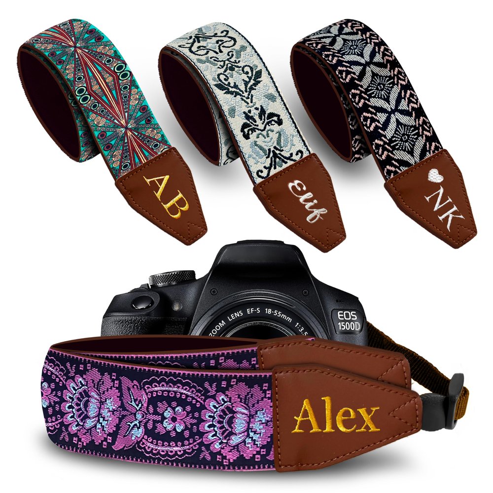Art Tribute Custom Camera Strap Retro Pink - Add Your Text and We Make It Especially For You Get Your Own Personalized Gift Camera Strap, No Shipping Cost!