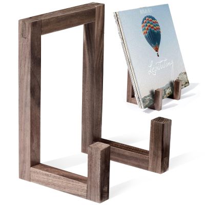 CENTOLLA Vinyl Record Storage Rack Black Walnut,Wooden Record Holder for Albums,Vinyl Record Stand with Matte Wood