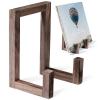 CENTOLLA Vinyl Record Storage Rack Black Walnut,Wooden Record Holder for Albums,Vinyl Record Stand with Matte Wood view 1