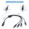 CC6100-04 1-to-4 Power Splitter Cable, DC Power Connector for CCTV Cameras and 12V Devices, 4-Way Male Output Power Distribution Cable view 3