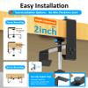 Cotohim Under Desk Cable Management Tray - Under Desk Cord Management - Clamp/Screw Mount - Fabric Wire Management - Cable Raceways Tray Cord Hiders for Office/Home (Black, 35.8"5.6") view 3