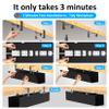 Cotohim Under Desk Cable Management Tray - Under Desk Cord Management - Clamp/Screw Mount - Fabric Wire Management - Cable Raceways Tray Cord Hiders for Office/Home (Black, 35.8"5.6") view 4