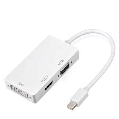 bodateng 3IN1 MI NI DP to DVI HDMI-Compatible Adapter 1080P Displayport Converter Connector Cable(White)