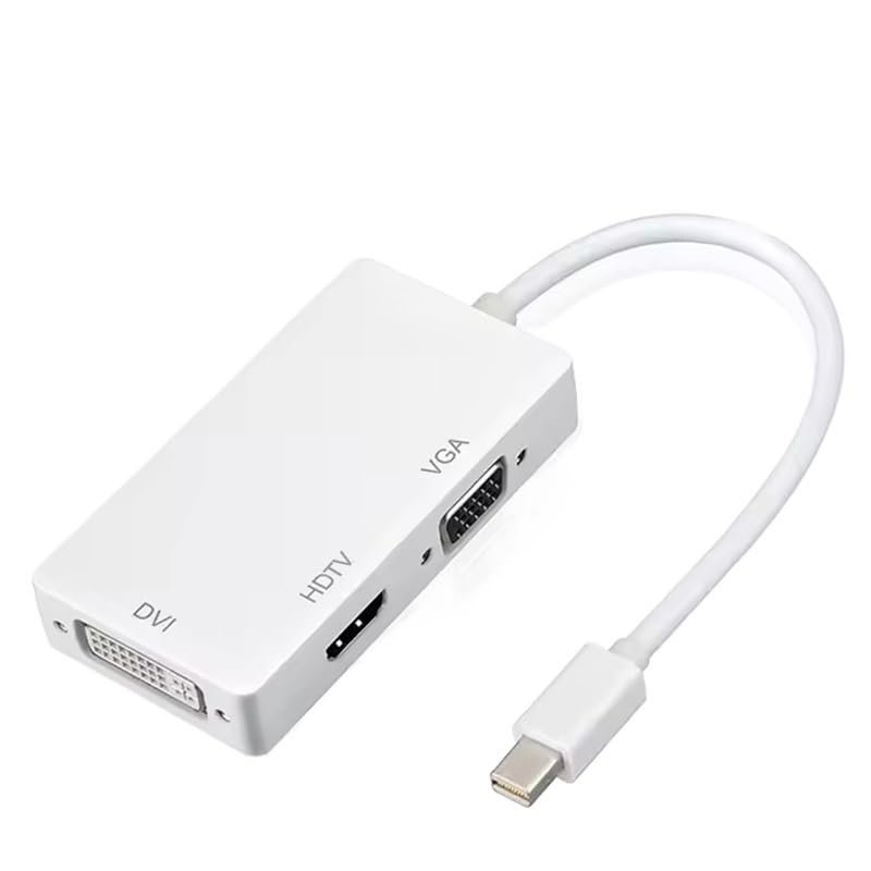 bodateng 3IN1 MI NI DP to DVI HDMI-Compatible Adapter 1080P Displayport Converter Connector Cable(White)