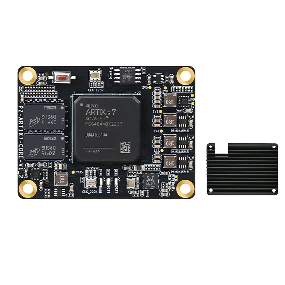 PZ-A735T-KFB A775T A7100T A7200T AMD FPGA SOM XC7A35T 75T 100T 200T Industrial Grade 1GB DDR3 256Mb QSPI Gigabit Ethernet for Xilinx Artix 7 Projects (PZ-A775T-SOM, SOM with Heatsink)