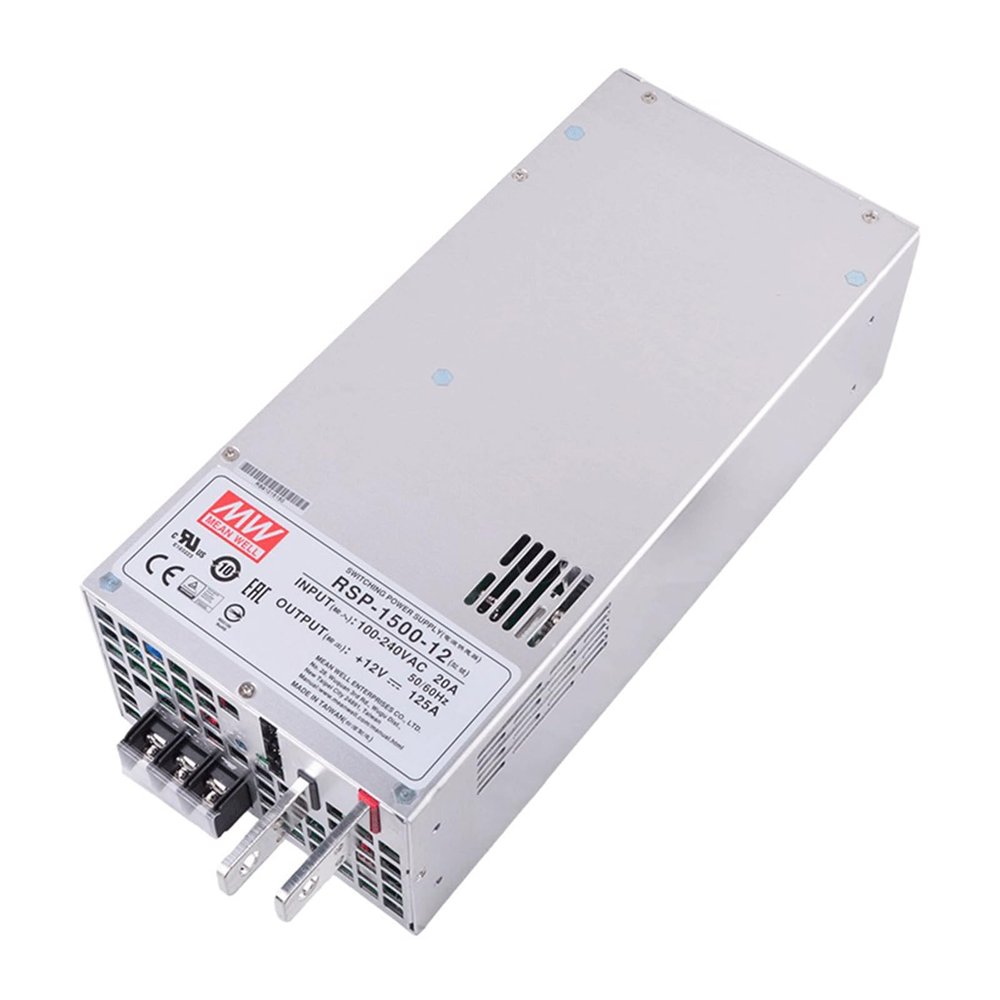 Mean Well 1500W Single Output Semi Modular Power Supply Ham Radio 12v Computer for Pc PSU Variable Voltage Power Supply 120v 12V 125A (RSP-1500-12 12V/125A/1500W/PFC Supply)