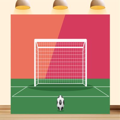 10X10ft Football Backdrop The Football is Placed in Front of The Net, Waiting for A Shot to be Taken Background for Party Birthday Decorations