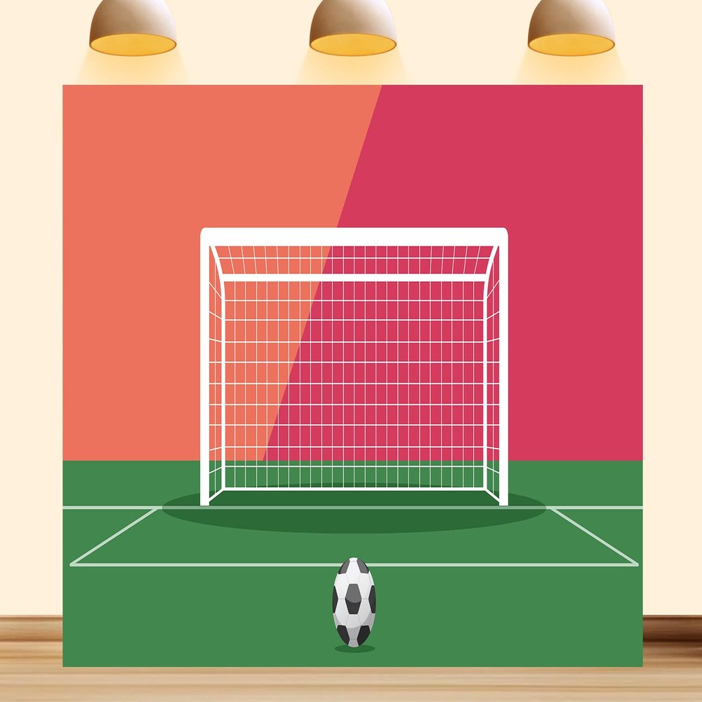 10X10ft Football Backdrop The Football is Placed in Front of The Net, Waiting for A Shot to be Taken Background for Party Birthday Decorations
