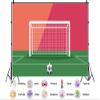 10X10ft Football Backdrop The Football is Placed in Front of The Net, Waiting for A Shot to be Taken Background for Party Birthday Decorations view 2