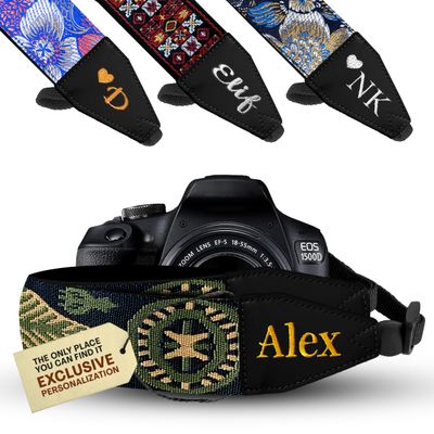 Art Tribute Custom Camera Strap - Add Your Text and We Make It Especially For You Get Your Own Personalized Gift Tree Leaves Camera Strap, No Shipping Cost!