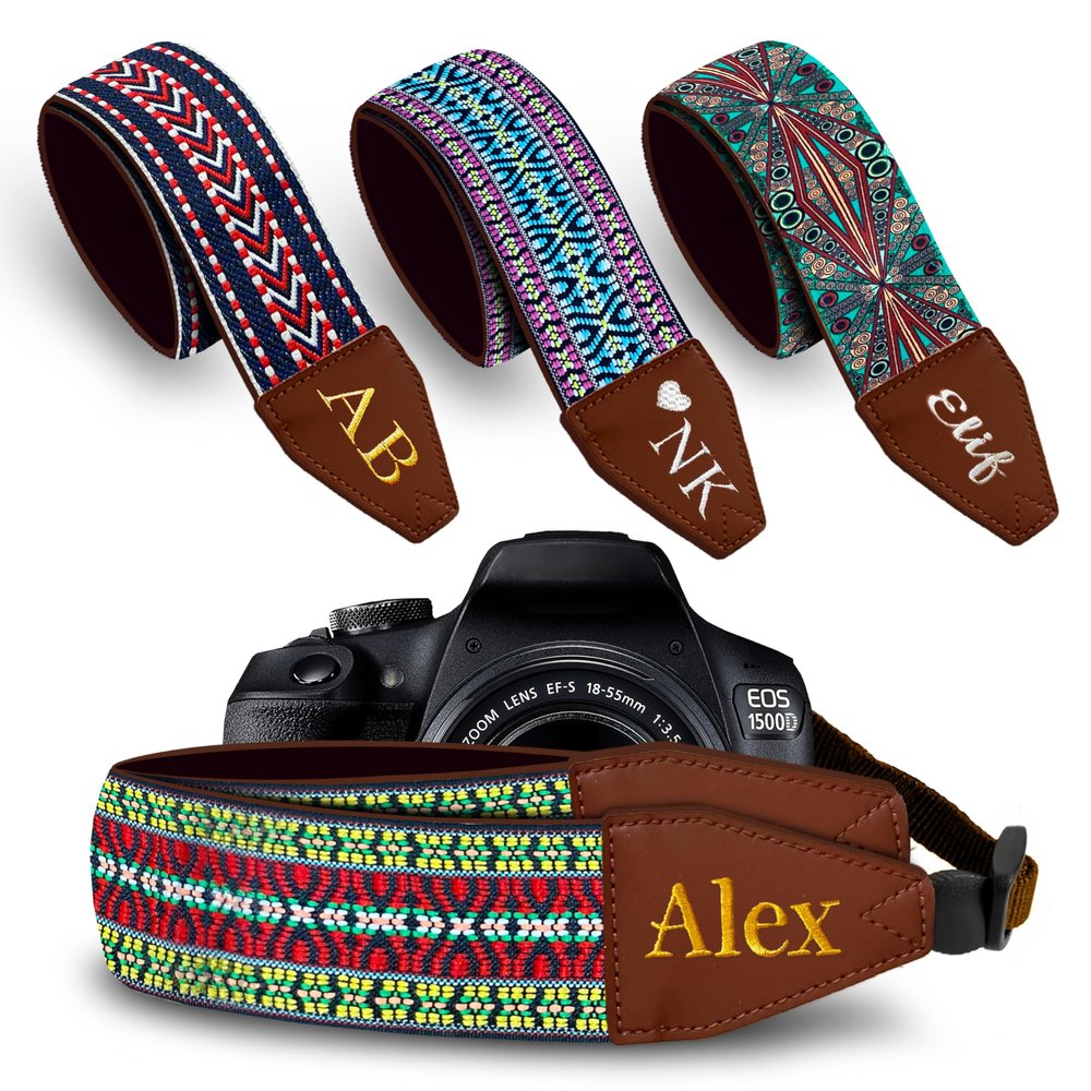 Art Tribute Custom Camera Strap California Weave- Add Your Text and We Make It Especially For You Get Your Own Personalized Gift Camera Strap, No Shipping Cost!