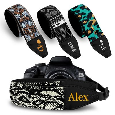 Art Tribute Custom Camera Strap Faux Sneakskin - Add Your Text and We Make It Especially For You Get Your Own Personalized Gift Camera Strap, No Shipping Cost!