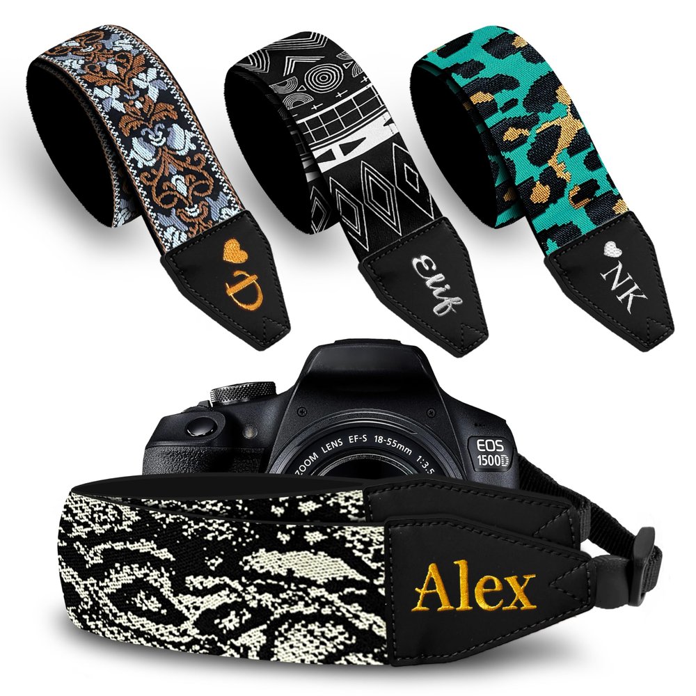Art Tribute Custom Camera Strap Faux Sneakskin - Add Your Text and We Make It Especially For You Get Your Own Personalized Gift Camera Strap, No Shipping Cost!