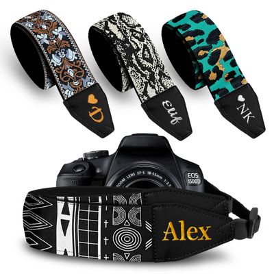 Art Tribute Custom Camera Strap Black & White - Add Your Text and We Make It Especially For You Get Your Own Personalized Gift Camera Strap, No Shipping Cost!