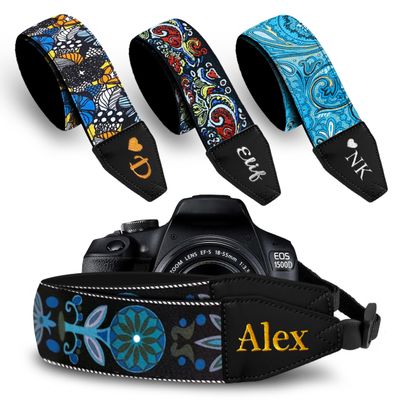 Art Tribute Custom Camera Strap Blue Sea - Add Your Text and We Make It Especially For You Get Your Own Personalized Gift Camera Strap, No Shipping Cost!