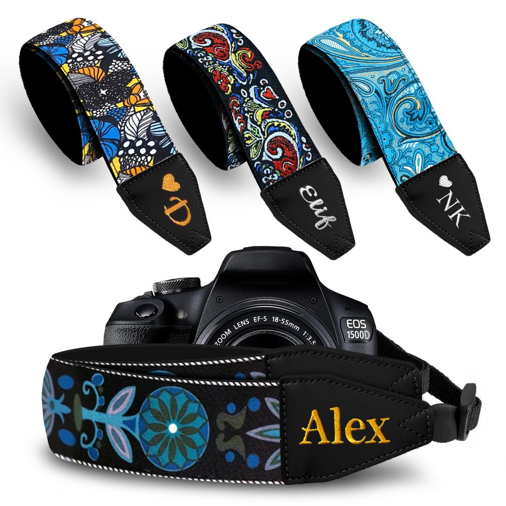 Art Tribute Custom Camera Strap Blue Sea - Add Your Text and We Make It Especially For You Get Your Own Personalized Gift Camera Strap, No Shipping Cost!