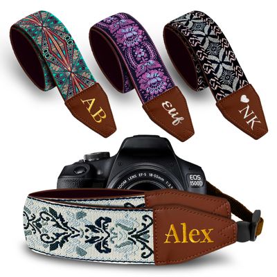 Art Tribute Custom Retro White Camera Strap - Add Your Text and We Make It Especially For You Get Your Own Personalized Gift Camera Strap, No Shipping Cost!