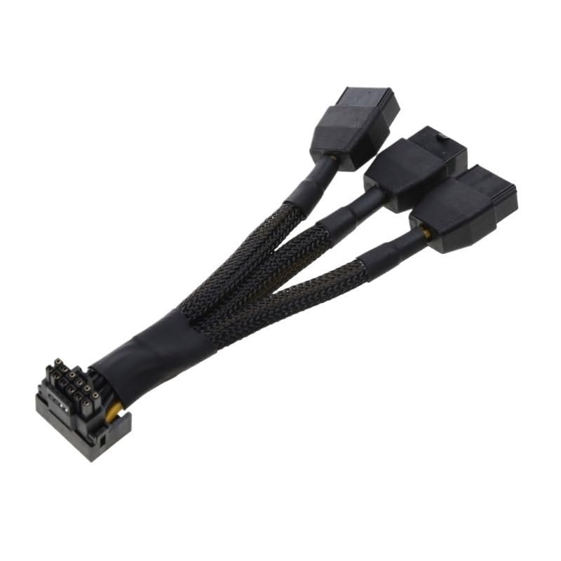 VSVAKHXC 3x8Pin to 16Pin PCIE 5.0 Adapter Line for CPU RTX4090 RTX4080 12VHPWR 90 Degree Angle to 3x8pin 4x8Pin Converter 15CM(Elbow 12 4 Turn 3 8)