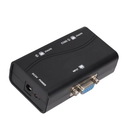 Estink VGA Splitter 1 in 2 Out Video Distributor Amplifier, ABS Plastic Gold Plated Connectors, 250MHz Bandwidth 1080P HD for Dual Monitor Display in Office Classroom Conference Room