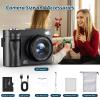 ANVOSCI 4K Digital Camera 50MP Autofocus Vlogging Camera for YouTube with 2.8" 180 Flip Screen, 16X Digital Zoom Camera with 32GB Card for Beginner Boys Girls view 2