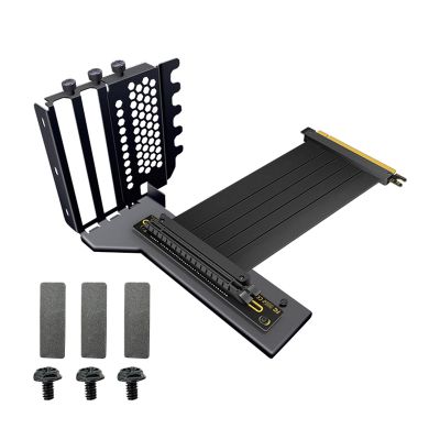 CATHATRR New PCI-E X16 Graphics Card Vertical Bracket GPU Holder+GEN4/3 PCIE 16X Extender Cable 25CM GPU Bracket