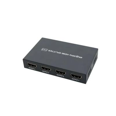 HDMI-SP4-2 4-Port HDMI Splitter, 1x4 HDMI Distribution Amplifier, 4K@30Hz, HDMI 1.4 & HDCP 1.2 Compliant, EDID Adaptive, ESD Protection