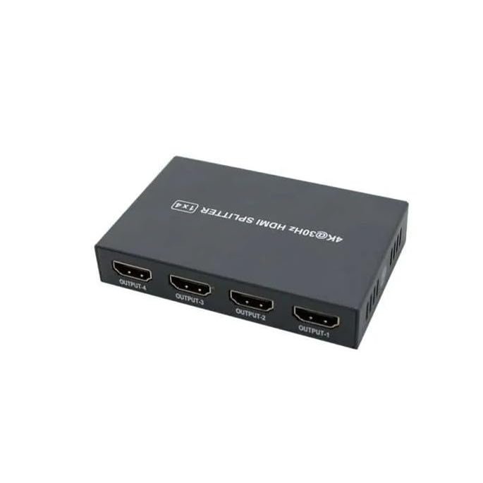 HDMI-SP4-2 4-Port HDMI Splitter, 1x4 HDMI Distribution Amplifier, 4K@30Hz, HDMI 1.4 & HDCP 1.2 Compliant, EDID Adaptive, ESD Protection