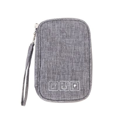 equlup Electronics Organizer, Soft Cationic Fabric Electronic Accessories CarryCase Metal Zipper Mesh Pocket Cable Organizer Bag for Travel Business Office (Grey)