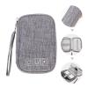 equlup Electronics Organizer, Soft Cationic Fabric Electronic Accessories CarryCase Metal Zipper Mesh Pocket Cable Organizer Bag for Travel Business Office (Grey) view 3