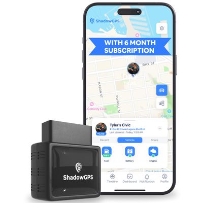 Real-Time OBD2 GPS Car Tracker  $12/Month with 6 Prepaid Months  Plug & Play Device for Families, Teens & Businesses with Trip History, Driving Alerts & GeoFence  Accurate, Easy Setup