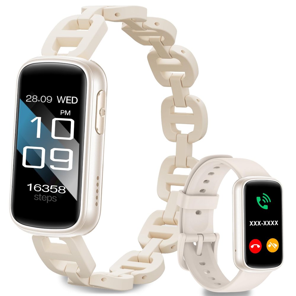 Smart Watches for Women,Fitness Trakcer with Bluetooth Call, Heart Rate/Sleep Monitor/Calories/Blood Pressure,130+ Sports Modes 1.47'' Smartwatch for Android iPhone,IP68 Waterproof,2Bands,Starlight